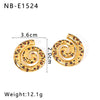 Wholesale Women's Stainless Steel Leopard Geometric Earrings With 18K Vacuum Plated In Furnace Vintage Niche Jewelry