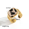 Wholesale Women's Stainless Steel Leopard Print Open Ring With Vacuum Plating Niche Design
