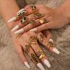Wholesale Women's Stainless Steel Leopard Print Open Ring With Vacuum Plating Niche Design