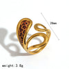 Wholesale Women's Stainless Steel Leopard Print Open Ring With Vacuum Plating Niche Design