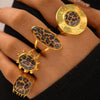 Wholesale Women's Stainless Steel Leopard Print Open Ring With Vacuum Plating Niche Design
