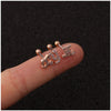 Wholesale Women's Stainless Steel Letter Earrings Microinlaid Zircon