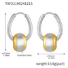 Wholesale Women's 316L Stainless Steel Light Luxury Geometric Electroplated Love Texture Brushed Color Retention Earrings