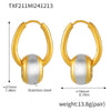 Wholesale Women's 316L Stainless Steel Light Luxury Geometric Electroplated Love Texture Brushed Color Retention Earrings