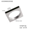 Wholesale Women's 316L Stainless Steel Light Luxury Geometric Inlay Ring With Electroplating