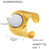 Wholesale Women's 316L Stainless Steel Light Luxury Geometric Inlay Ring With Electroplating