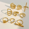 Wholesale Women's Stainless Steel Light Luxury Irregular Open Ring With Geometric Pattern And Electroplating