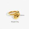 Wholesale Women's Stainless Steel Light Luxury Irregular Open Ring With Geometric Pattern And Electroplating