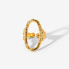 Wholesale Women's Stainless Steel Light Luxury Irregular Open Ring With Geometric Pattern And Electroplating