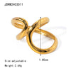 Wholesale Women's Stainless Steel Light Luxury Irregular Open Ring With Geometric Pattern And Electroplating