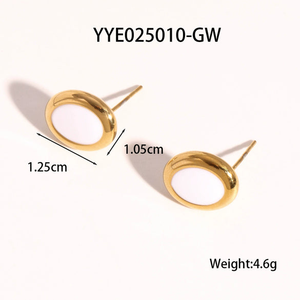 Wholesale Women's Stainless Steel Light Luxury Niche Design Cross Cat Eye Drop Oil Necklace Earrings Suit With Ellipse Pattern And Vacuum Real Gold Electroplating In Pvd Furnace
