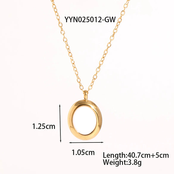 Wholesale Women's Stainless Steel Light Luxury Niche Design Cross Cat Eye Drop Oil Necklace Earrings Suit With Ellipse Pattern And Vacuum Real Gold Electroplating In Pvd Furnace