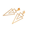Wholesale Women's Stainless Steel Light Luxury Niche Design Overlapping Hollow Triangle Earrings With Leaves Pattern And Electroplating Treatment