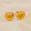 Wholesale Women's Stainless Steel Love Earrings With Peach Heart Shape And 18K Gold Plated Electroplating