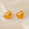 Wholesale Women's Stainless Steel Love Earrings With Peach Heart Shape And 18K Gold Plated Electroplating