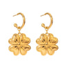 Wholesale Women's Stainless Steel Love Four Leaf Clover Earrings Jewelry With Geometric Pattern And Electroplating Treatment