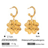 Wholesale Women's Stainless Steel Love Four Leaf Clover Earrings Jewelry With Geometric Pattern And Electroplating Treatment