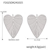 Wholesale Women's Stainless Steel Love Leaf And Heart Geometric Pattern Earrings With Pvd Electroplating