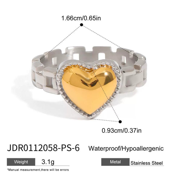 Wholesale Women's Stainless Steel Love Ring With Geometric Shape And Electroplating Processing Non Fading Light Luxury High End Ring
