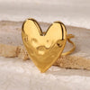 Wholesale Women's Stainless Steel Love Shaped Geometric Ring With Electroplating