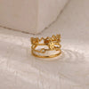 Wholesale Women's Stainless Steel Love Shaped Geometric Ring With Electroplating