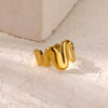 Wholesale Women's Stainless Steel Love Shaped Geometric Ring With Electroplating