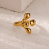 Wholesale Women's Stainless Steel Love Shaped Geometric Ring With Electroplating
