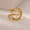 Wholesale Women's Stainless Steel Love Shaped Geometric Ring With Electroplating