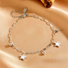 Wholesale Women's Stainless Steel Love Star Butterfly Anklet With Steel Ball And Heart Shape