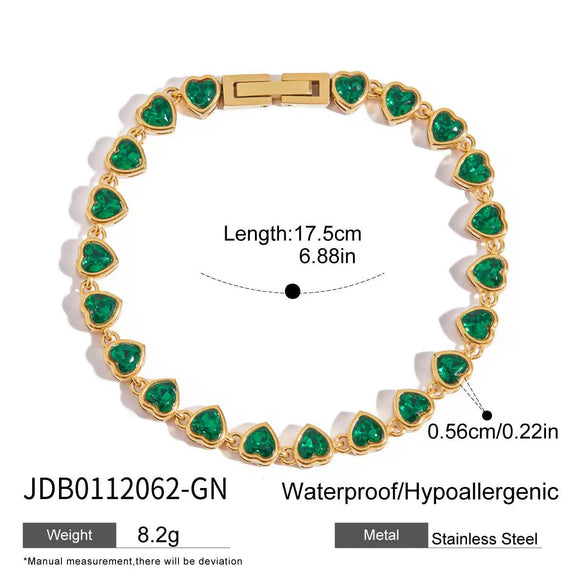 Wholesale Women's Stainless Steel Love Zircon Bracelet Geometric Pattern Electroplated Light Luxury High End Jewelry