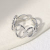 Wholesale Women's Stainless Steel Loveshaped Leaves Pattern Open Ring