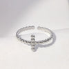 Wholesale Women's Stainless Steel Loveshaped Leaves Pattern Open Ring