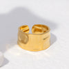 Wholesale Women's Stainless Steel Loveshaped Leaves Pattern Open Ring