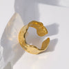 Wholesale Women's Stainless Steel Loveshaped Leaves Pattern Open Ring