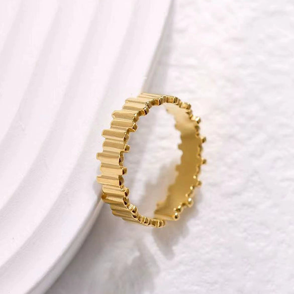 Wholesale Women's Stainless Steel Loveshaped Leaves Pattern Open Ring