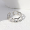Wholesale Women's Stainless Steel Loveshaped Leaves Pattern Open Ring