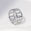 Wholesale Women's Stainless Steel Loveshaped Leaves Pattern Open Ring