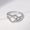 Wholesale Women's Stainless Steel Loveshaped Leaves Pattern Open Ring