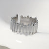 Wholesale Women's Stainless Steel Loveshaped Leaves Pattern Open Ring