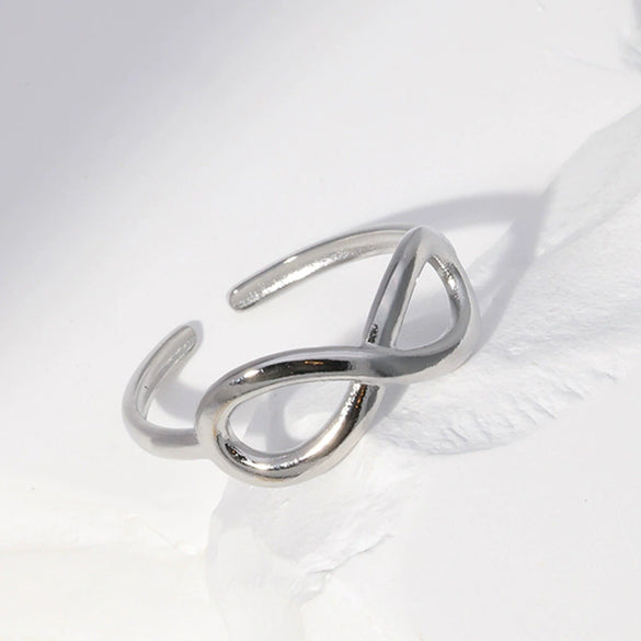 Wholesale Women's Stainless Steel Loveshaped Leaves Pattern Open Ring
