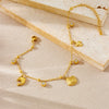 Wholesale Women's Stainless Steel Marine Life Pendant Anklet With Goldplated Turtle Dolphin Scallop Chain Animal Zodiac Design