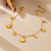 Wholesale Women's Stainless Steel Marine Life Pendant Anklet With Goldplated Turtle Dolphin Scallop Chain Animal Zodiac Design