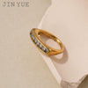 Wholesale Women's Stainless Steel Micro Inlaid Zircon Geometric Small Square Ring With Electroplating