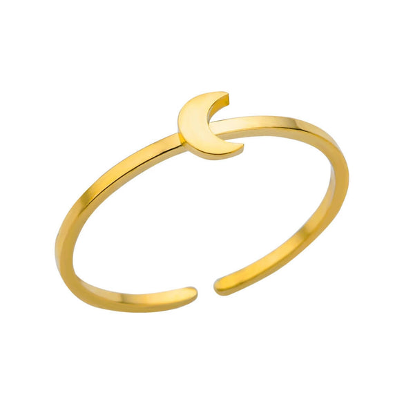 Wholesale Women's Stainless Steel Minimalist Open Finger Ring With Heart And Star Shapes Electroplated