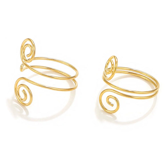 Wholesale Women's Stainless Steel Multi Layer Irregular Geometric Ring Electroplated With 18K Gold