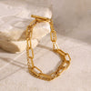 Wholesale Women's Stainless Steel Multi Layer Oto Button Bracelet With Geometric Style And Electroplating Treatment