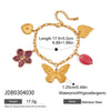 Wholesale Women's Stainless Steel Multielement Stacking Necklace And Bracelet Set With Heart Water Drop Bell Patterns Electroplated