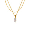Wholesale Women's 316L Stainless Steel Multilayer Clavicle Chain With Rectangular Zircon Beads Pvd Plated In 18K Gold Light Luxury Geometric Style