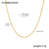 Wholesale Women's 316L Stainless Steel Multilayer Clavicle Chain With Rectangular Zircon Beads Pvd Plated In 18K Gold Light Luxury Geometric Style