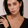Wholesale Women's 316L Stainless Steel Multilayer Clavicle Chain With Rectangular Zircon Beads Pvd Plated In 18K Gold Light Luxury Geometric Style